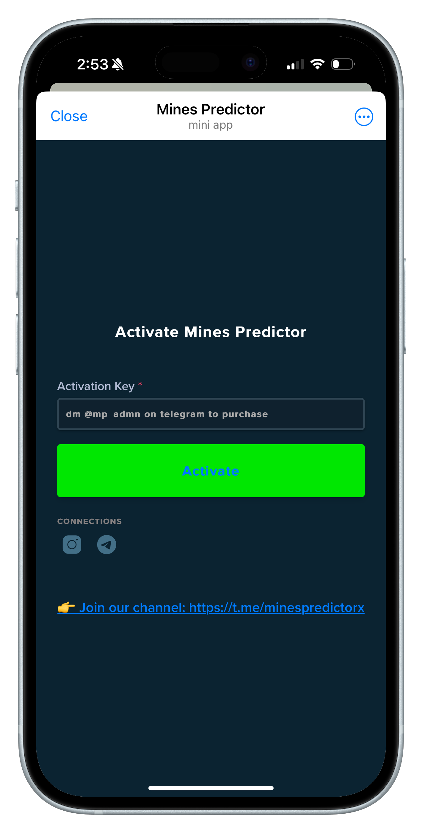 Mines Predictor App Interface